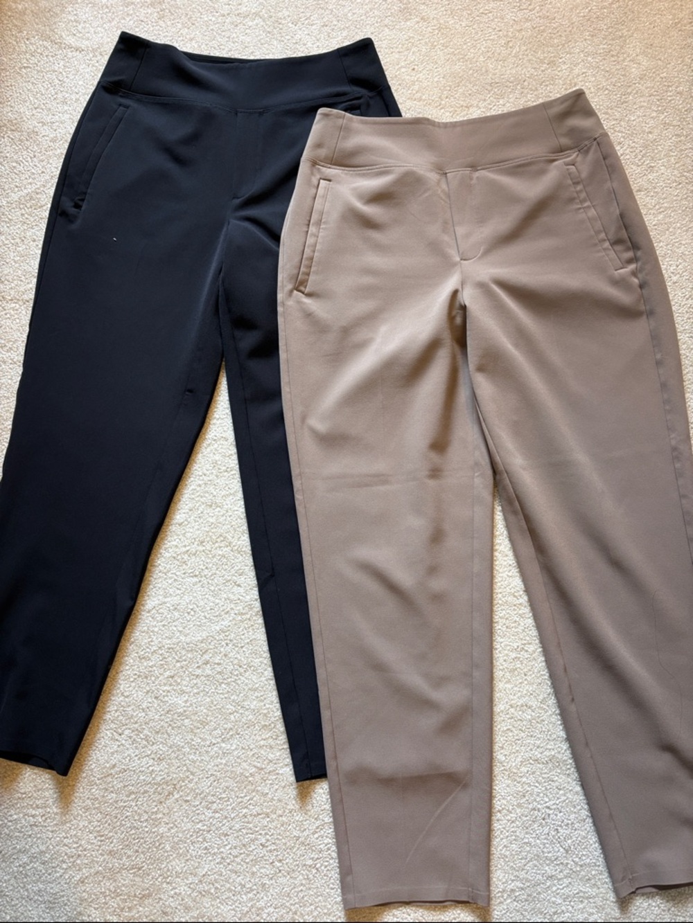 Athleta endless pants size 6 khaki and black-selling 2 pairs of pants together